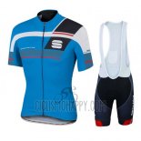 Sportful Cycling Jersey Bib Short 2016 Men Short Sleeve Black and Blue