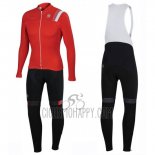 Sportful Cycling Jersey Bib Tight 2016 Men Long Sleeve White and Red
