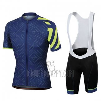 Sportful Prism Dark Cycling Jersey Bib Short 2018 Men Short Sleeve Blue