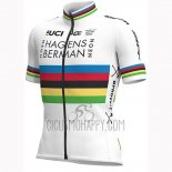 UCI Mondo Campione Androni Giocattoli Cycling Jersey Bib Short 2019 Men Short Sleeve White