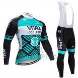 Vital Concept Cycling Jersey Bib Tight 2019 Men Long Sleeve Blue White Black