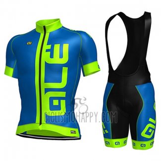 ALE Cycling Jersey Bib Short 2017 Men Short Sleeve Blue