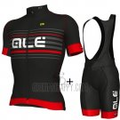ALE Cycling Jersey Bib Short 2018 Men Short Sleeve Black and Red