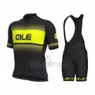 ALE Cycling Jersey Bib Short 2021 Men Short Sleeve Black Yellow
