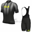 ALE Cycling Jersey Bib Short 2022 Men Short Sleeve Black White