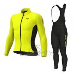 ALE Cycling Jersey Bib Tight 2020 Men Long Sleeve Yellow Black