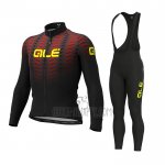 ALE Cycling Jersey Bib Tight 2021 Men Long Sleeve Black Red