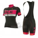 ALE Graphics Prr Bermuda Cycling Jersey Bib Short 2017 Women Short Sleeve Pink and Black