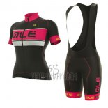 ALE Graphics Prr Bermuda Cycling Jersey Bib Short 2017 Women Short Sleeve Pink and Black