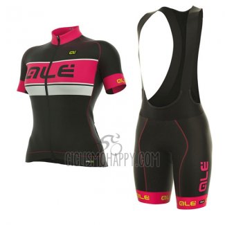 ALE Graphics Prr Bermuda Cycling Jersey Bib Short 2017 Women Short Sleeve Pink and Black