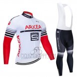 Arkea Samsic Cycling Jersey Bib Tight 2020 Long Sleeve White Red