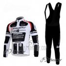 BMC Cycling Jersey Bib Tight 2011 Long Sleeve White and Black