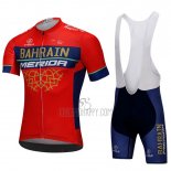 Bahrain Merida Cycling Jersey Bib Short 2018 Short Sleeve Red
