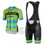 Cannondale Cycling Jersey Bib Short 2017 Men Short Sleeve Green and Blue