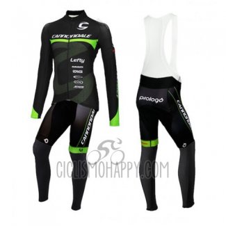 Cannondale Cycling Jersey Bib Tight 2016 Men Long Sleeve Black and Green