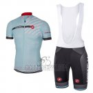 Castelli Cycling Jersey Bib Short 2017 Men Short Sleeve Light Blue