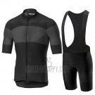 Castelli Ruota Cycling Jersey Bib Short 2019 Men Short Sleeve Black Gray