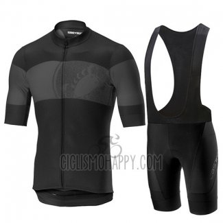 Castelli Ruota Cycling Jersey Bib Short 2019 Men Short Sleeve Black Gray