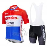 Corendon Circus Cycling Jersey Bib Short 2019 Men Short Sleeve Red White Blue