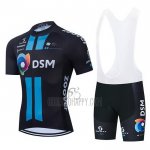 DSM Cycling Jersey Bib Short 2021 Short Sleeve Blue Black