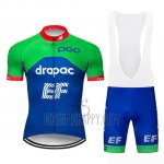 EF Education First Cycling Jersey Bib Short 2019 Short Sleeve Green Blue