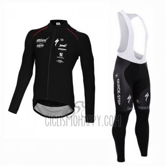 Etixx Quick Step Cycling Jersey Bib Tight 2015 Long Sleeve Ettix Quick Step Black