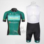 Europcar Cycling Jersey Bib Short 2012 Men Short Sleeve Green