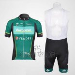 Europcar Cycling Jersey Bib Short 2012 Men Short Sleeve Green