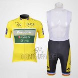 Europcar Lider Cycling Jersey Bib Short 2011 Men Short Sleeve Yellow