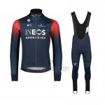 INEOS Grenadiers Cycling Jersey Bib Tight 2023 Long Sleeve Black Red