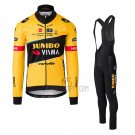 Jumbo Visma Cycling Jersey Bib Tight 2023 Long Sleeve Black Yellow