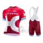 Katusha Alpecin Cycling Jersey Bib Short 2016 Short Sleeve White and Red