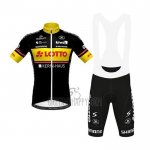 Lotto-kern Haus Cycling Jersey Bib Short 2020 Men Short Sleeve Black Yellow