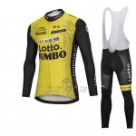 Lotto NL Jumbo Cycling Jersey Bib Tight 2018 Long Sleeve Yellow