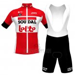 Lotto Soudal Cycling Jersey Bib Short 2022 Short Sleeve Red