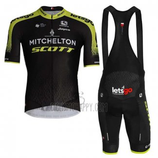 Mitchelton-Scott Cycling Jersey Bib Short 2020 Short Sleeve Black Yellow