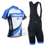 Monton Cycling Jersey Bib Short 2014 Men Short Sleeve White and Sky Blue