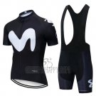 Movistar Cycling Jersey Bib Short 2019 Short Sleeve Black
