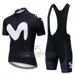 Movistar Cycling Jersey Bib Short 2019 Short Sleeve Black