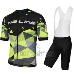 Nalini Ahs Discesa Cycling Jersey Bib Short 2018 Men Short Sleeve Black and Green