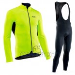 Northwave Cycling Jersey Bib Tight 2019 Men Long Sleeve Green