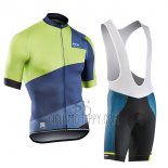 Northwave Extreme Cycling Jersey Bib Short 2017 Men Short Sleeve Green and Blue