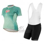 Pearl Izumi Cycling Jersey Bib Short 2017 Women Short Sleeve Green and White
