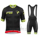 Pinarello Cycling Jersey Bib Short 2016 Men Short Sleeve Black and Yellow