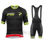 Pinarello Cycling Jersey Bib Short 2016 Men Short Sleeve Black and Yellow