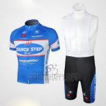 Quick Step Floor Cycling Jersey Bib Short 2010 Short Sleeve Sky Blue