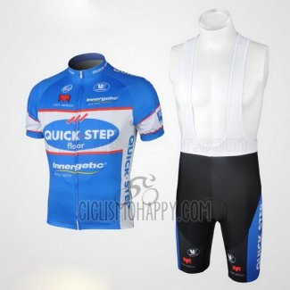 Quick Step Floor Cycling Jersey Bib Short 2010 Short Sleeve Sky Blue