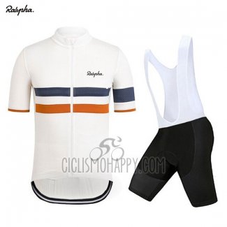 Rapha Cycling Jersey Bib Short 2019 Men Short Sleeve White Orange