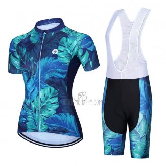 Steep Cycling Jersey Bib Short 2023 Women Short Sleeve Blue Black