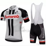 Sunweb Cycling Jersey Bib Short 2018 Short Sleeve Gray and Black